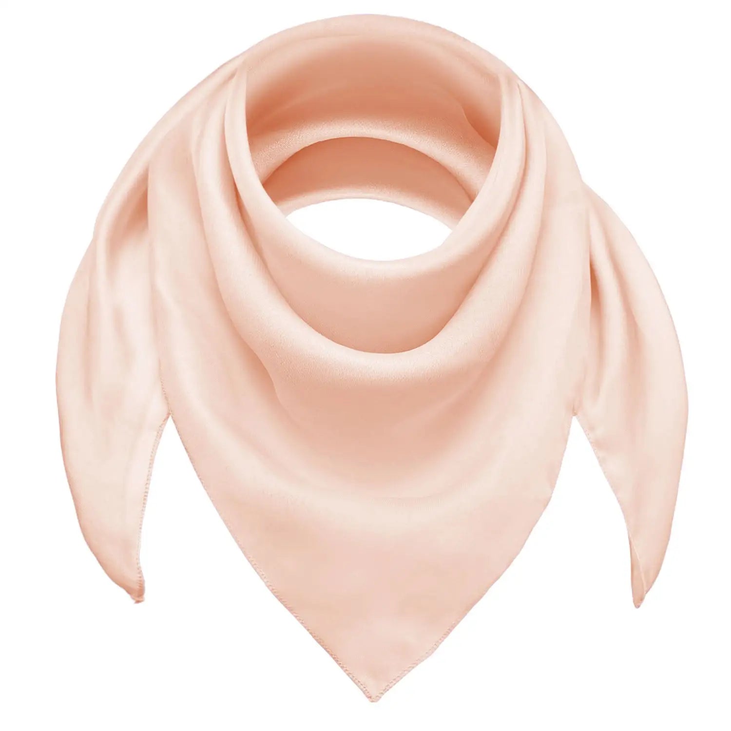 Pink chiffon square scarf on white background - Lightweight women’s neck scarf