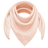 Pink chiffon square scarf on white background - Lightweight women’s neck scarf