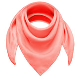 Pink chiffon square scarf on white background