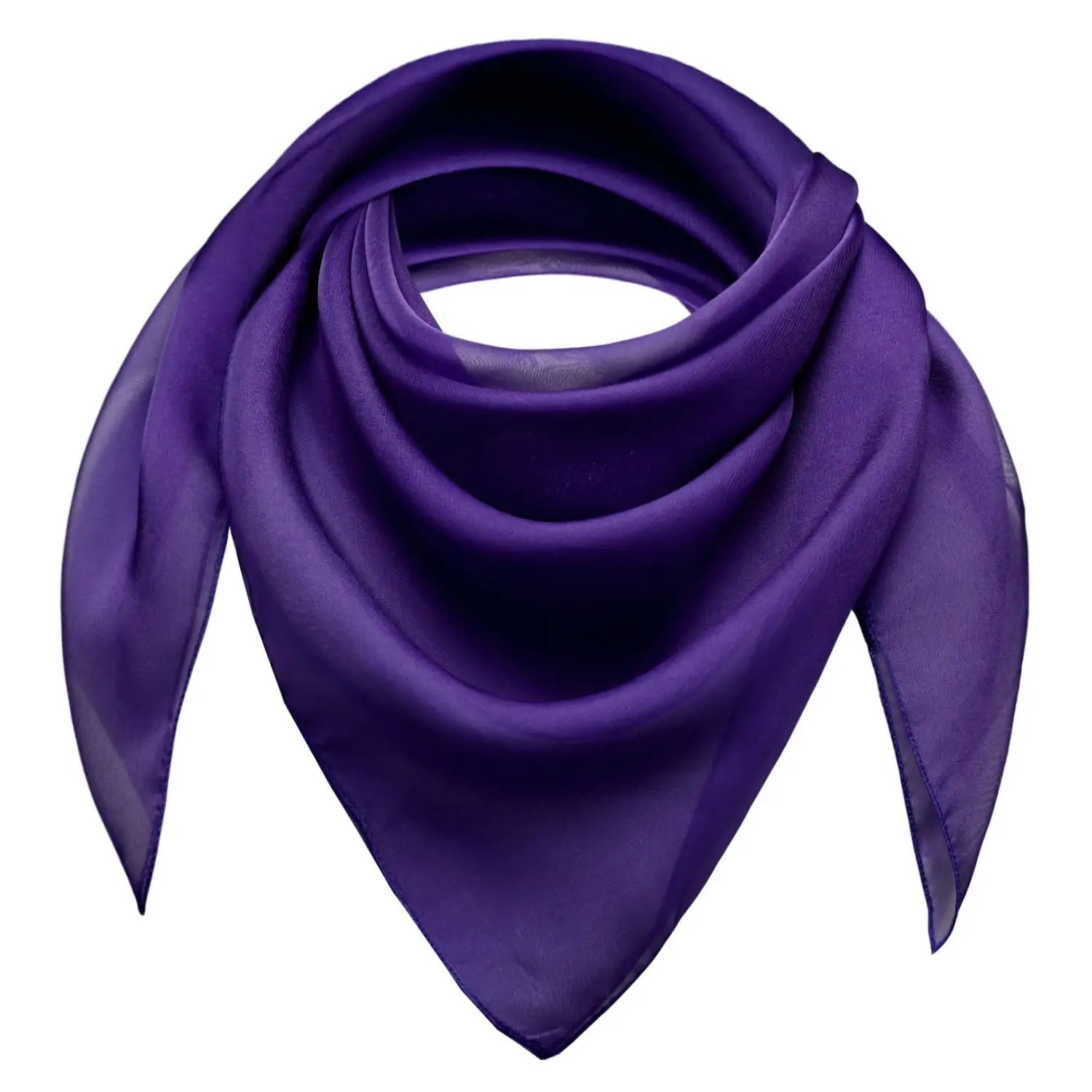 Chiffon square scarf in purple on white background