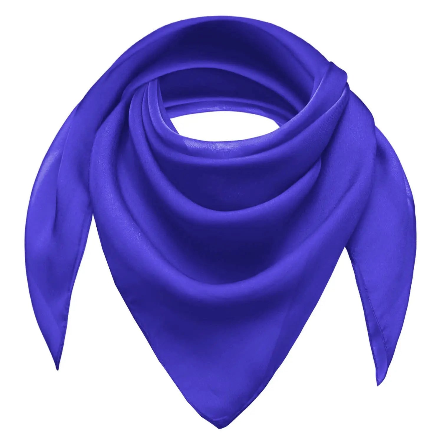 Chiffon square scarf in blue on white background