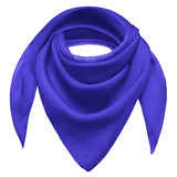 Chiffon square scarf in blue on white background
