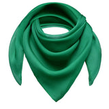 Green chiffon square scarf on white background