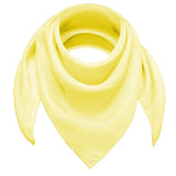 Chiffon square scarf in vibrant yellow on white background