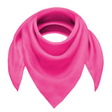 Pink chiffon square scarf on white background, lightweight square neck scarf for women.
