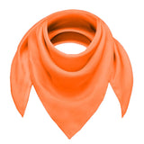 Bright orange lightweight chiffon square scarf on white background