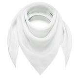White chiffon square scarf on white background - Lightweight neck scarf for women