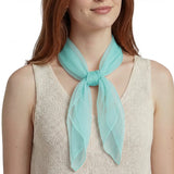 Chiffon Square Scarf Retro Organza for 60s & 70s Style - Aqua - Scarves