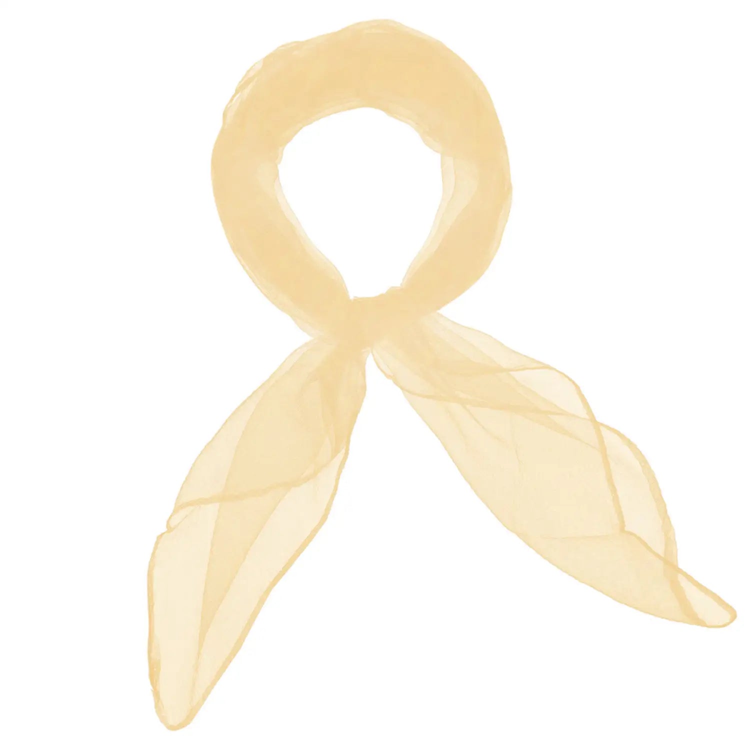 Chiffon square scarf in yellow color on white background