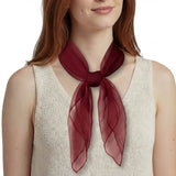 Chiffon Square Scarf Retro Organza for 60s & 70s Style - Burgundy - Scarves
