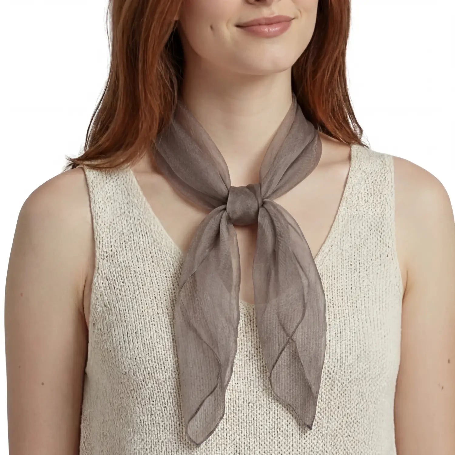 Chiffon Square Scarf Retro Organza for 60s & 70s Style - Dark Grey - Scarves