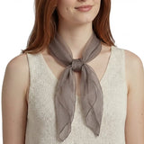 Chiffon Square Scarf Retro Organza for 60s & 70s Style - Dark Grey - Scarves