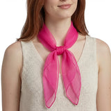 Chiffon Square Scarf Retro Organza for 60s & 70s Style - Fuchsia - Scarves