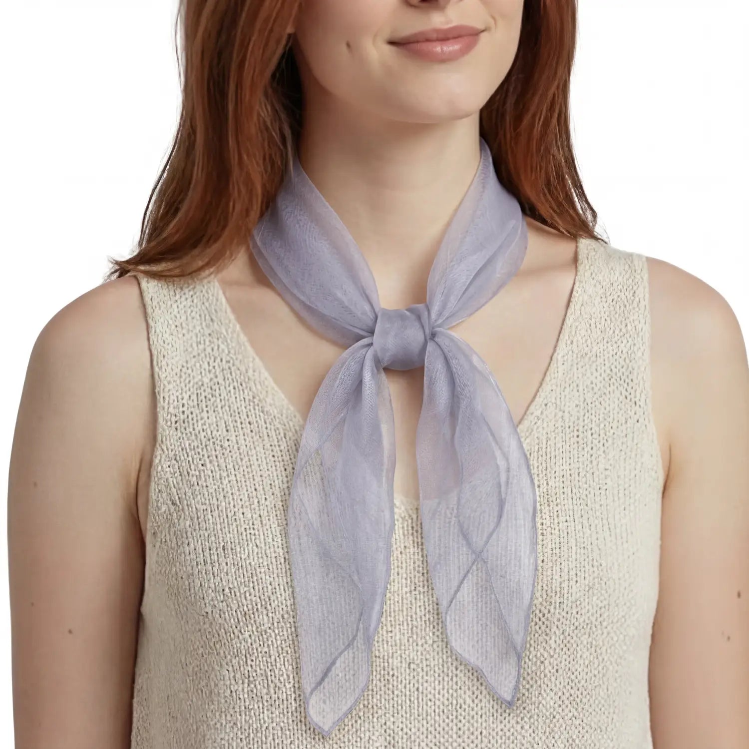 Chiffon Square Scarf Retro Organza for 60s & 70s Style - Grey - Scarves