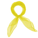 Chiffon square scarf in yellow on white background
