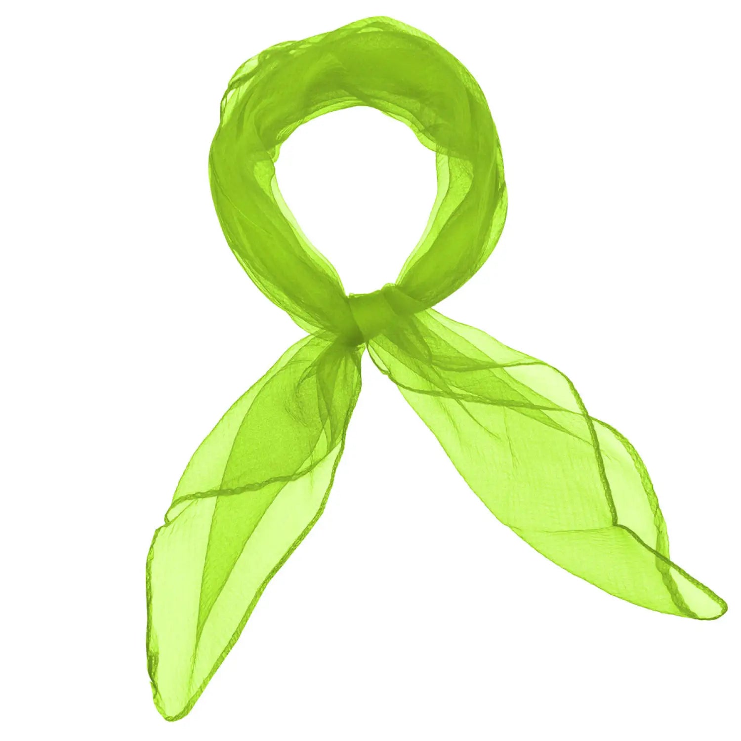 Chiffon Square Scarf Retro Organza for 60s & 70s Style - Light Green - Scarves