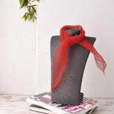 Chiffon square scarf with red ribbon hat for retro organza style