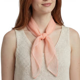 Chiffon Square Scarf Retro Organza for 60s & 70s Style - Peach - Scarves