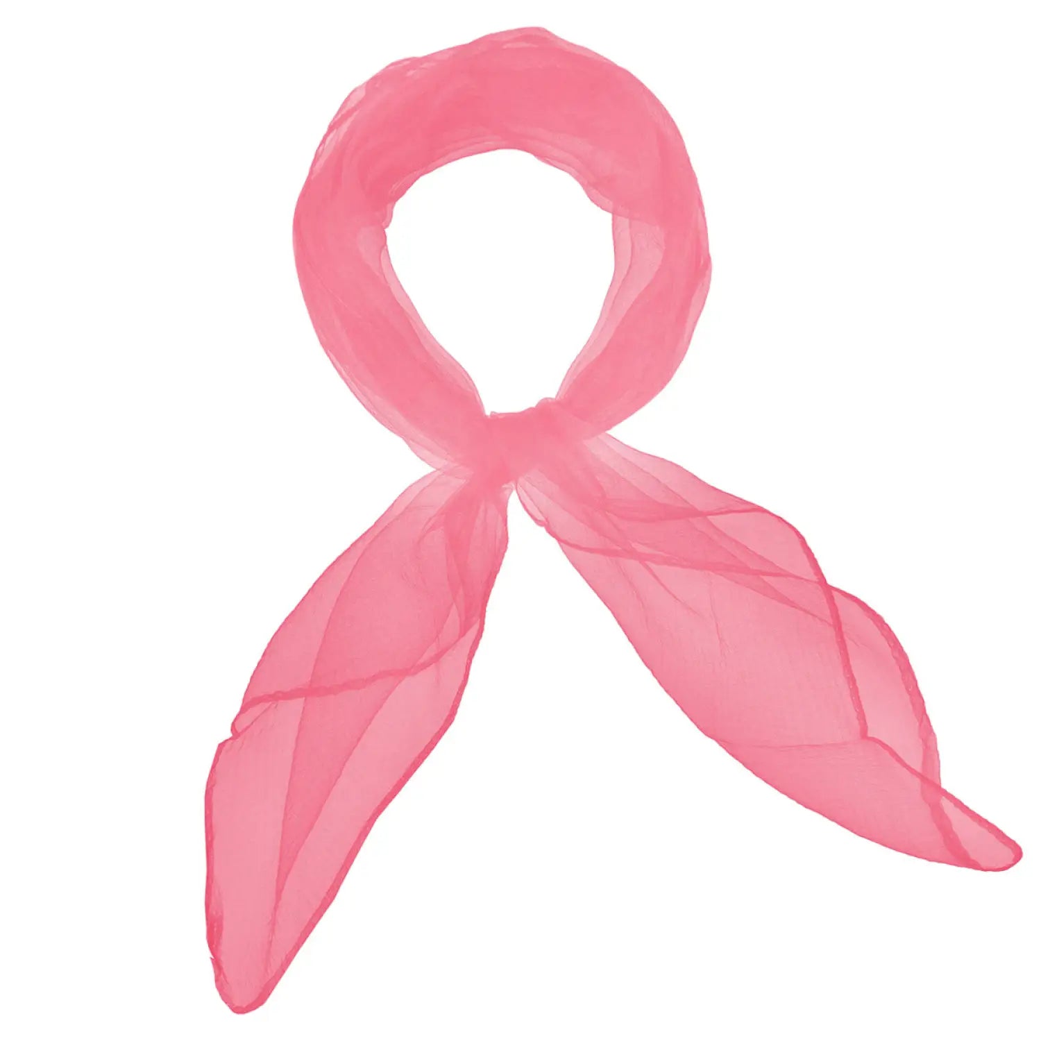 Chiffon square scarf in pink color on white background