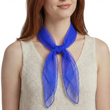 Chiffon Square Scarf Retro Organza for 60s & 70s Style - Royal Blue - Scarves