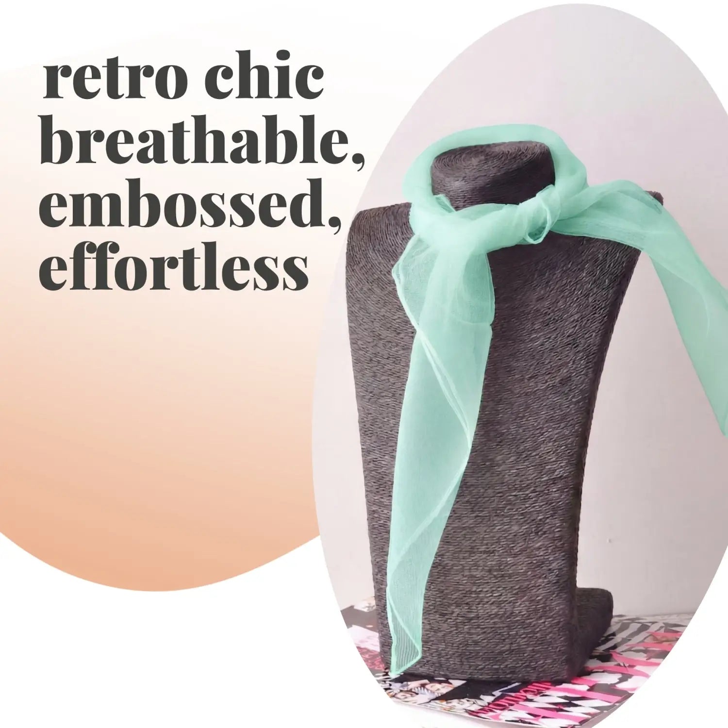 Chiffon Square Scarf Retro Organza for 60s & 70s Style - Scarves