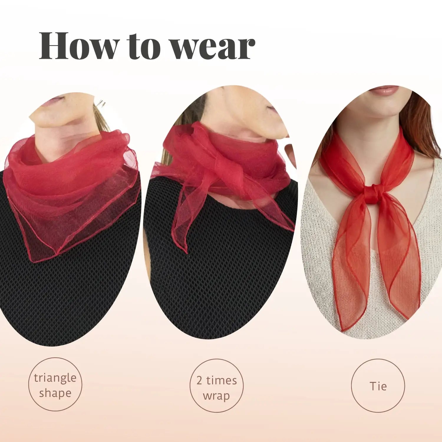 Chiffon Square Scarf Retro Organza for 60s & 70s Style - Scarves
