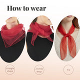 Chiffon Square Scarf Retro Organza for 60s & 70s Style - Scarves