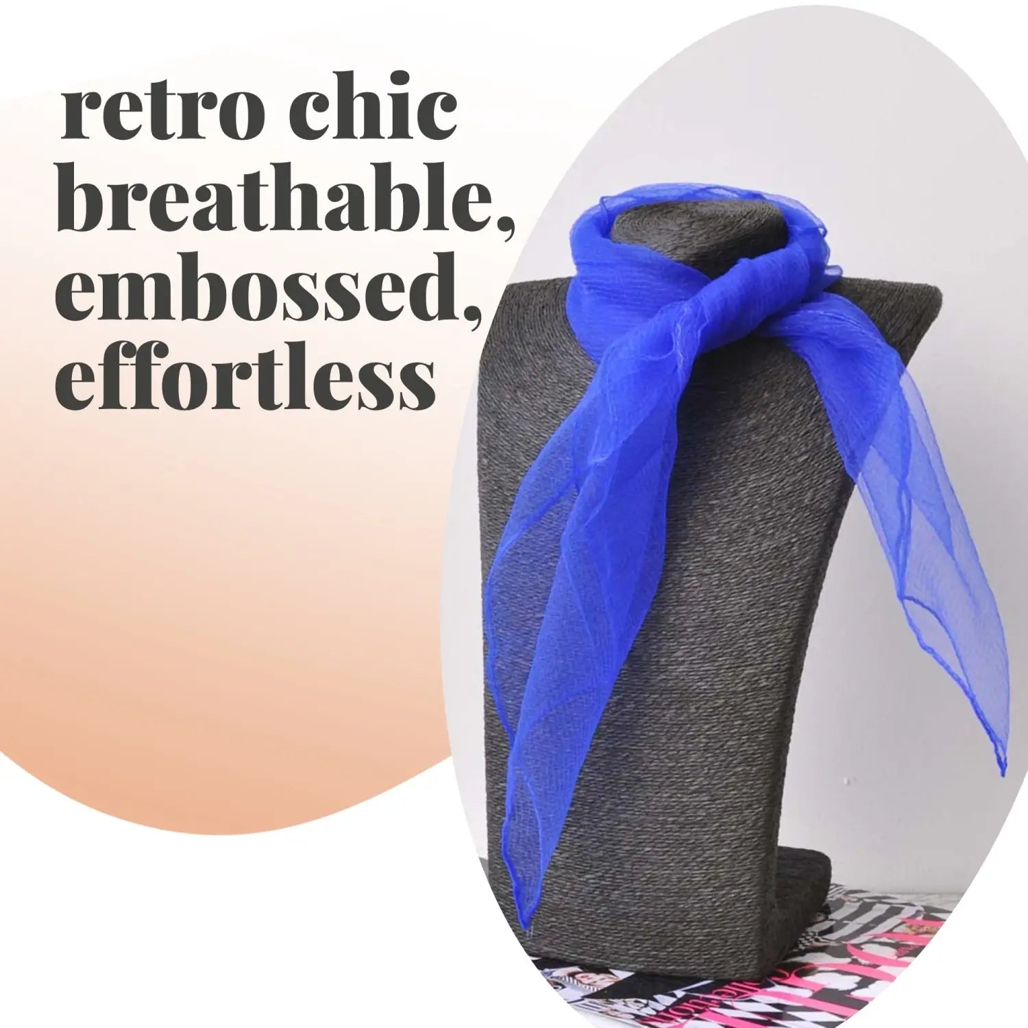 Chiffon Square Scarf Retro Organza for 60s & 70s Style - Scarves