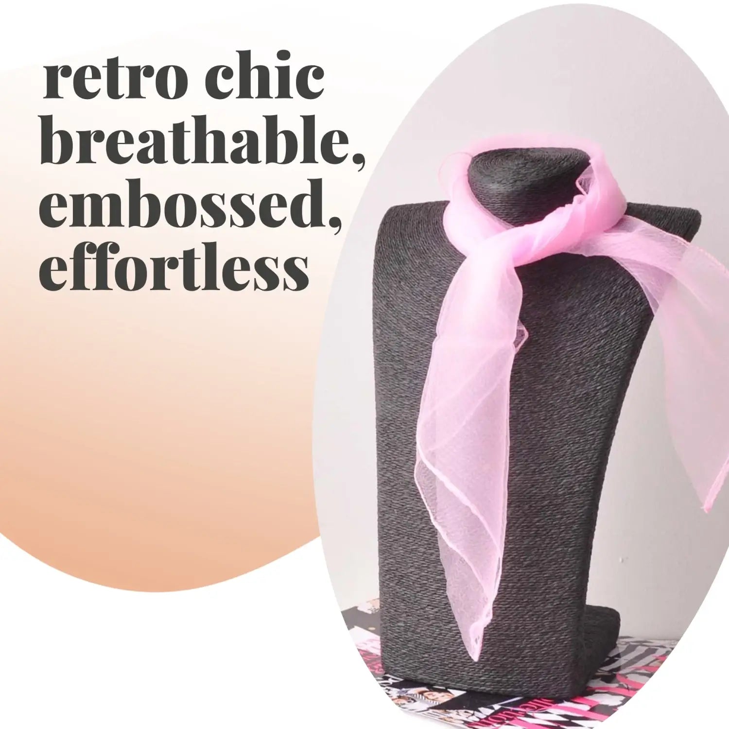 Chiffon Square Scarf Retro Organza for 60s & 70s Style - Scarves