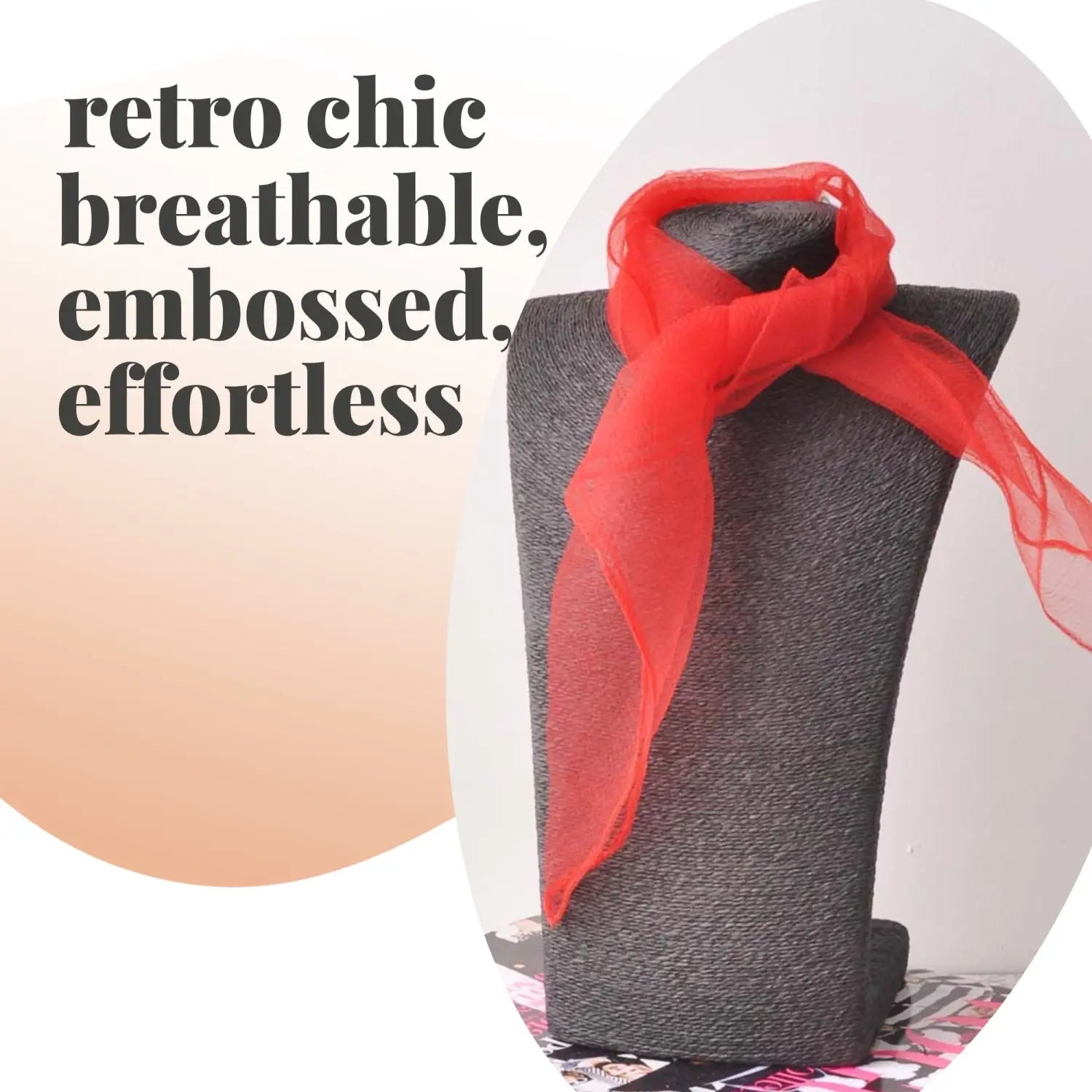 Chiffon Square Scarf Retro Organza for 60s & 70s Style - Scarves