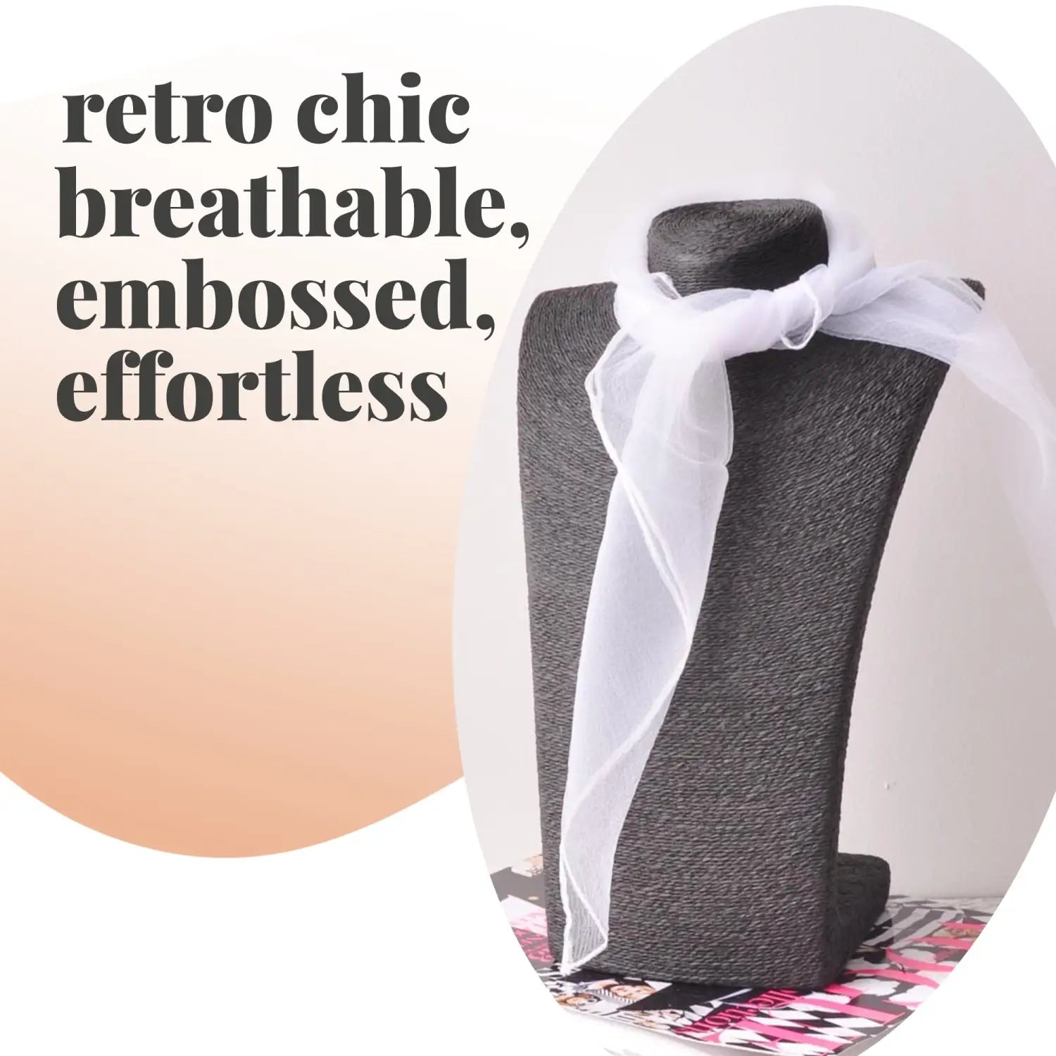 Chiffon Square Scarf Retro Organza for 60s & 70s Style - Scarves