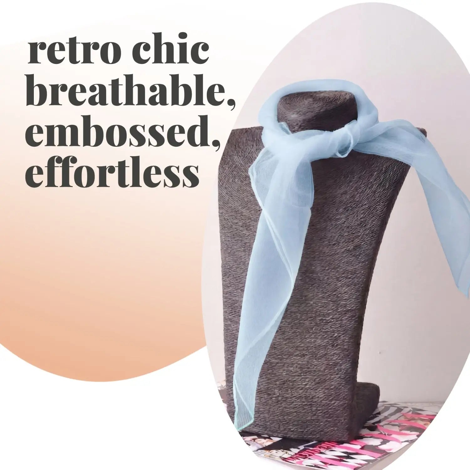 Chiffon Square Scarf Retro Organza for 60s & 70s Style - Scarves