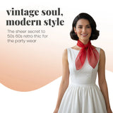 Chiffon Square Scarf Retro Organza for 60s & 70s Style - Scarves