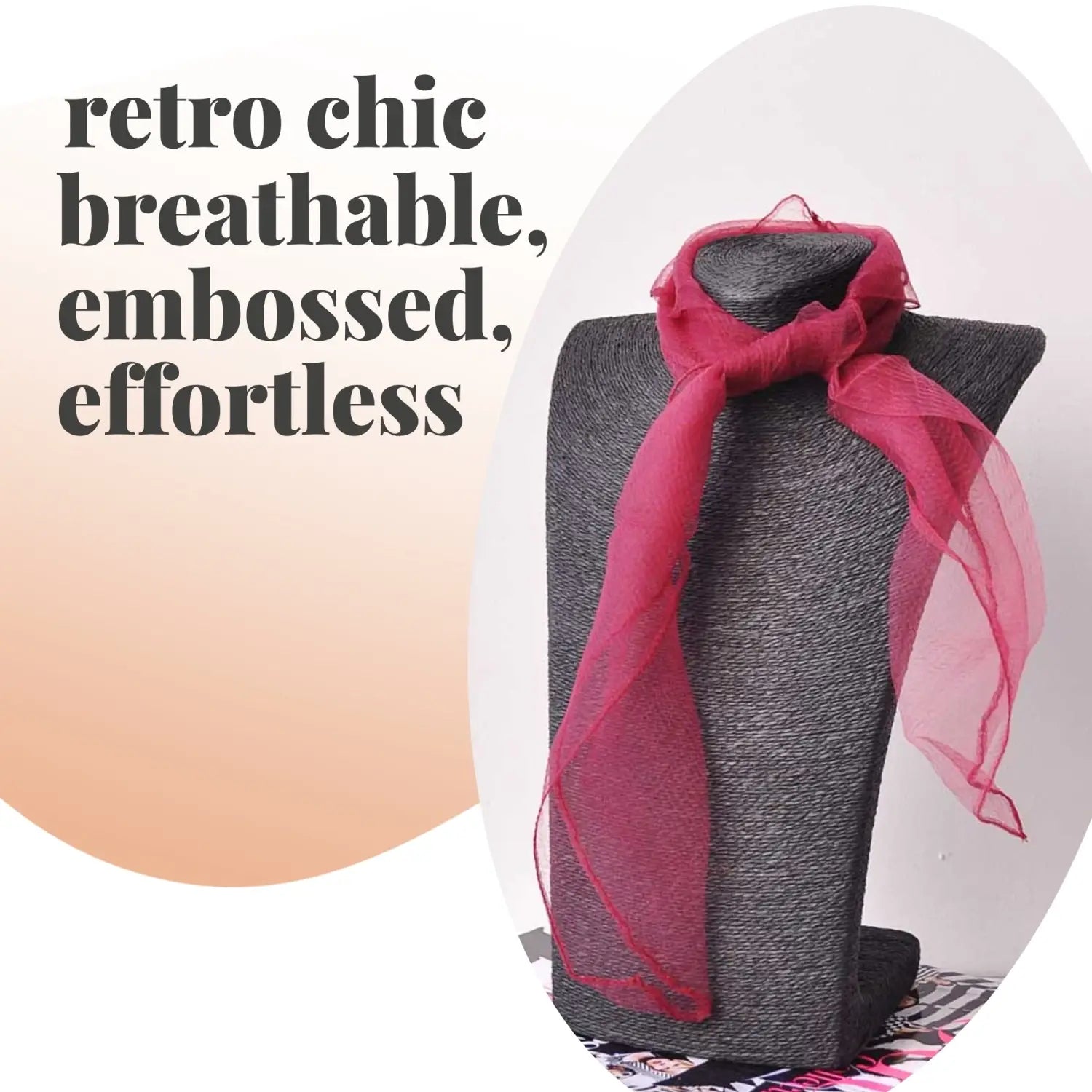 Chiffon Square Scarf Retro Organza for 60s & 70s Style - Scarves