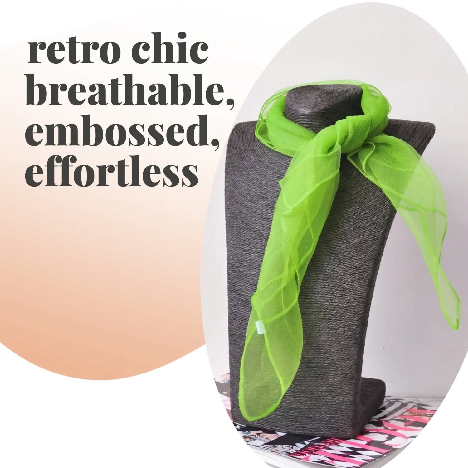 Chiffon Square Scarf Retro Organza for 60s & 70s Style - Scarves