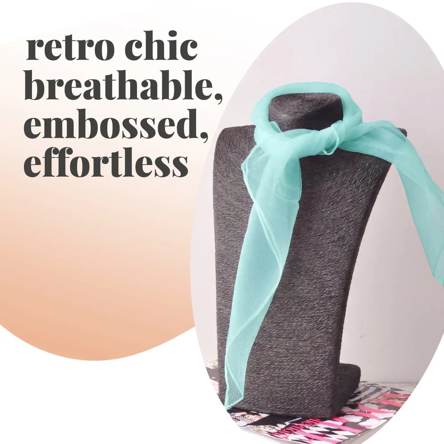 Chiffon Square Scarf Retro Organza for 60s & 70s Style - Scarves