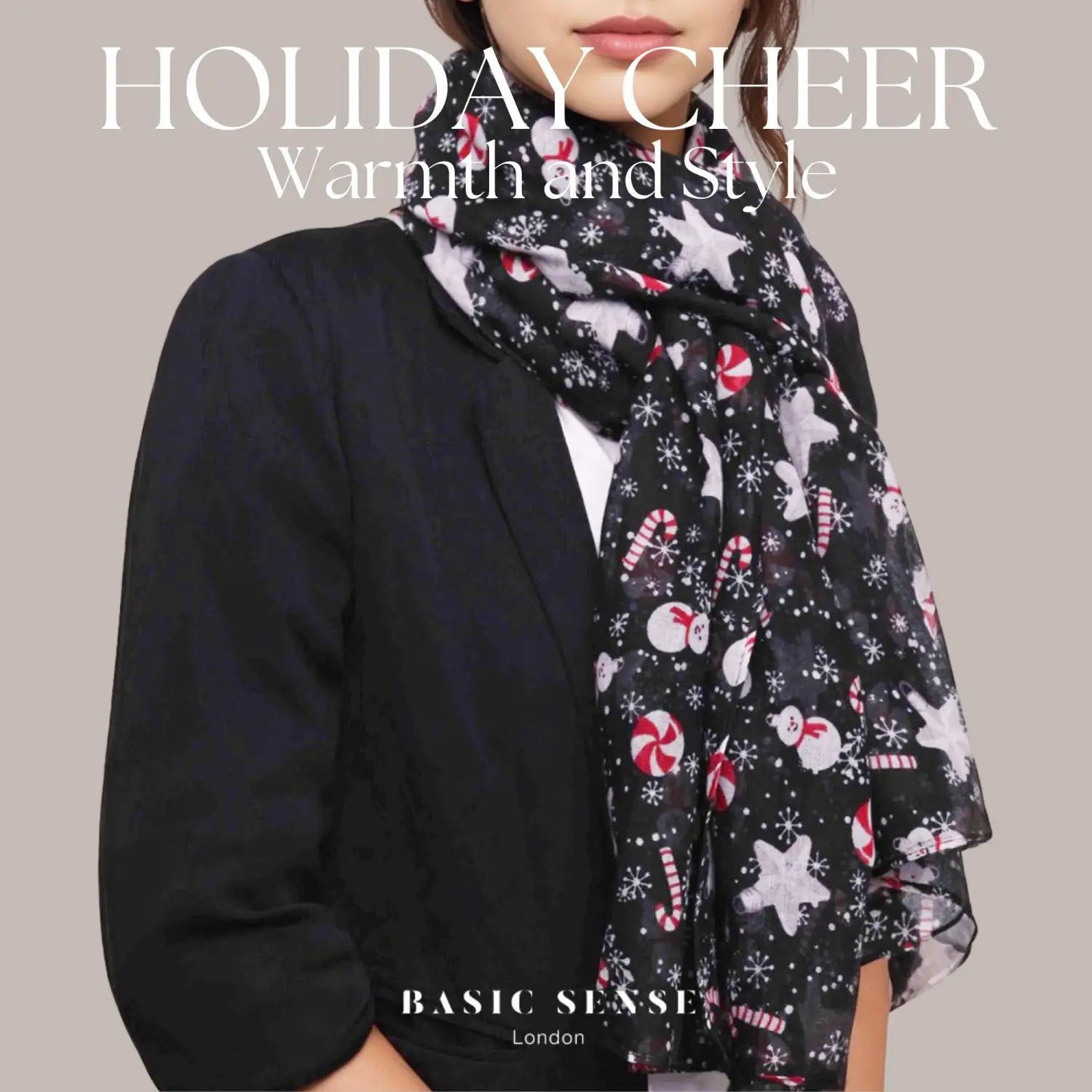 Christmas Scarf Oversized Maxi Shawl - Scarves