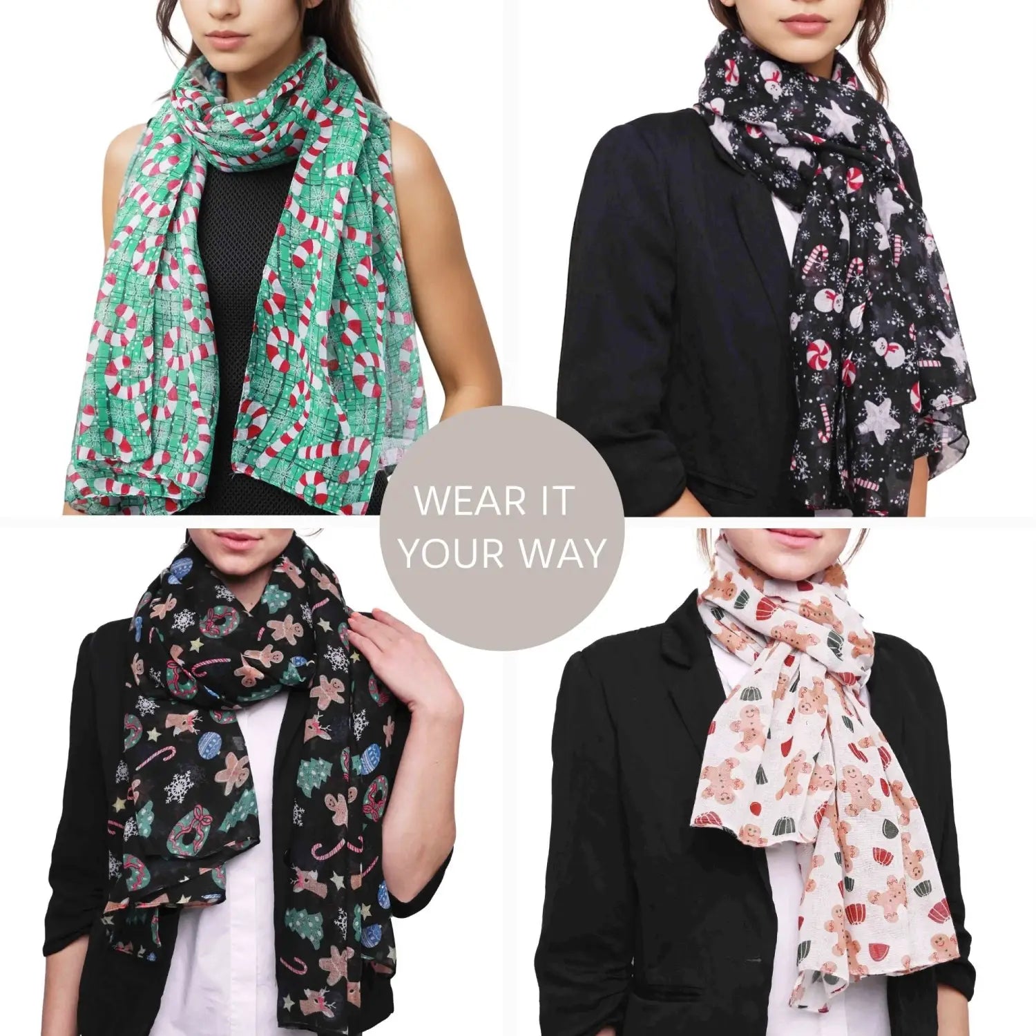 Christmas Scarf Oversized Maxi Shawl - Scarves