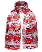 Christmas Santa satin scarf with cartoon characters