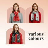 Christmas Scarf Satin Robin Bird Scarves Gifts - Scarves