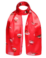 Red satin robin bird scarf, perfect Christmas gift.