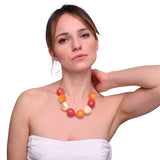 Chunky Beads Candy Colour Necklace - Woman wearing fruit necklace
