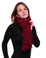 Chunky red bobble knit scarf for winter warm accessories