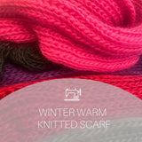 Chunky knit winter scarf with pom pom accents