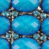 Blue stone and diamonds in Chunky Vivid Metal Beads Bracelet.
