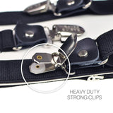Classic Braces for Trouser 25mm Y-Shape Suspenders with Leather Trim - zipper closed and removed