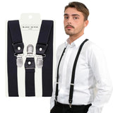 Classic Braces for Trouser 25mm Y-Shape Suspenders with Leather Trim on man