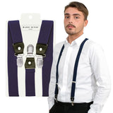 Man wearing Classic Braces for Trouser 25mm Y-Shape Suspenders with Leather Trim