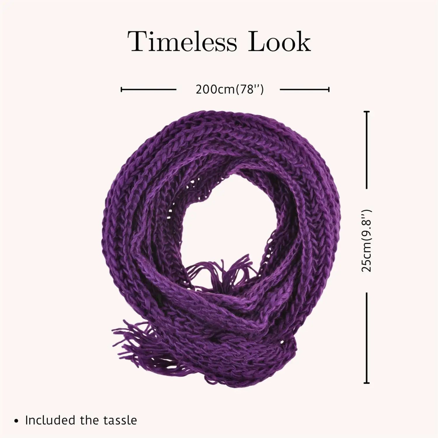 Classic Knitted with Tassel Autumn/Winter scarf Long Scarves - Knitted Scarves