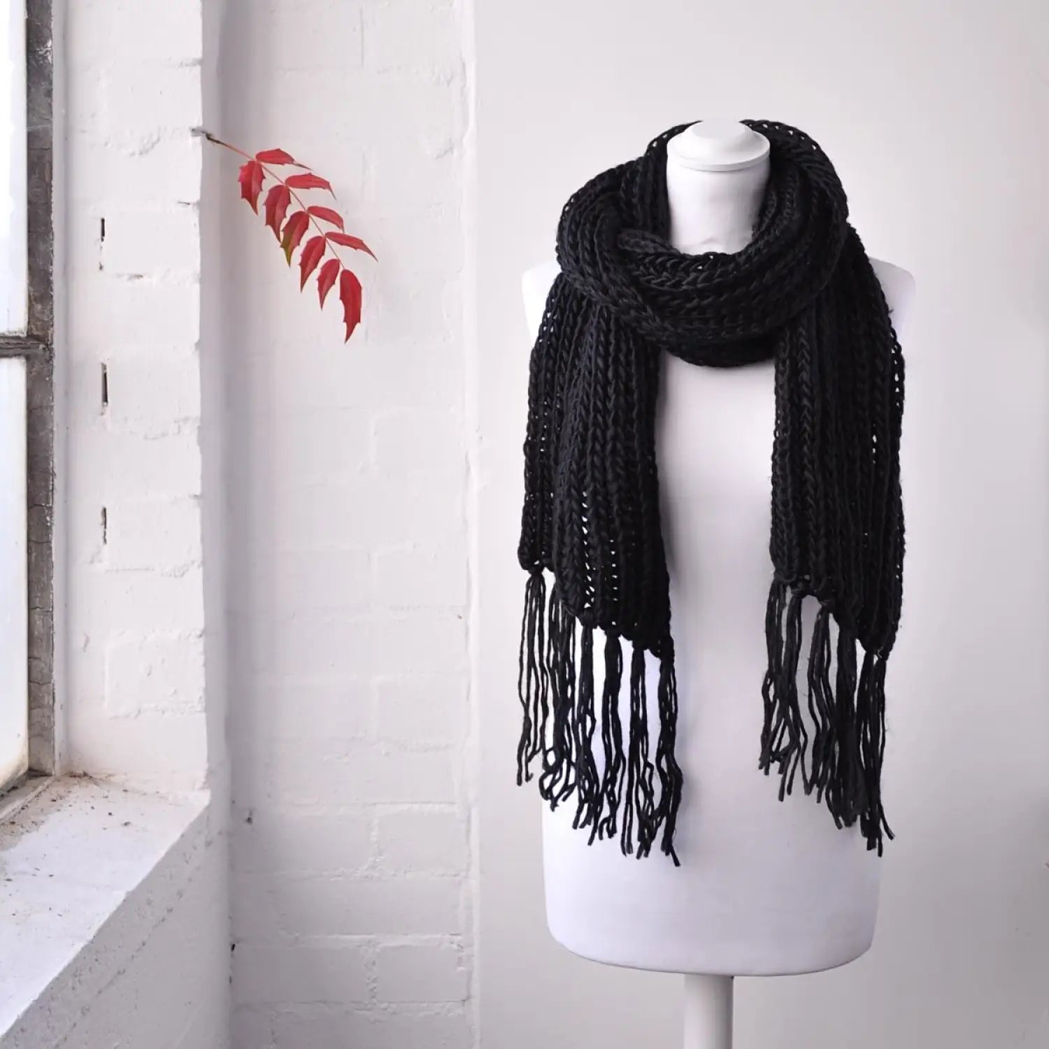 Classic Knitted with Tassel Autumn/Winter scarf Long Scarves - Knitted Scarves